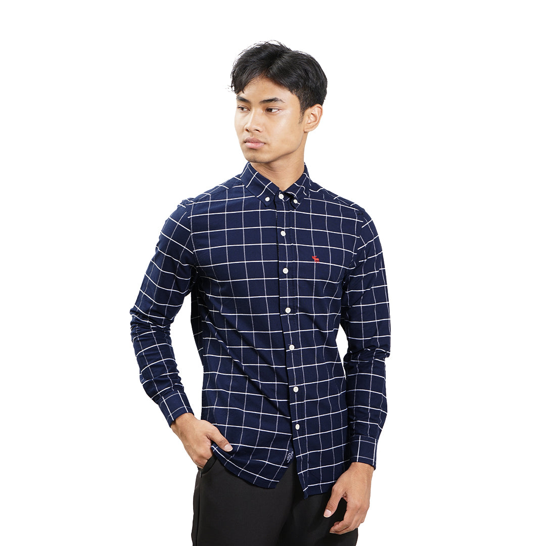 ANF Checkered Oxford Long Sleeve Shirt