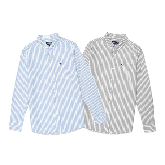 ANF Striped Oxford Long Sleeve Shirt