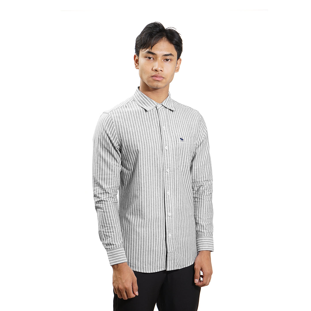 ANF Striped Oxford Long Sleeve Shirt
