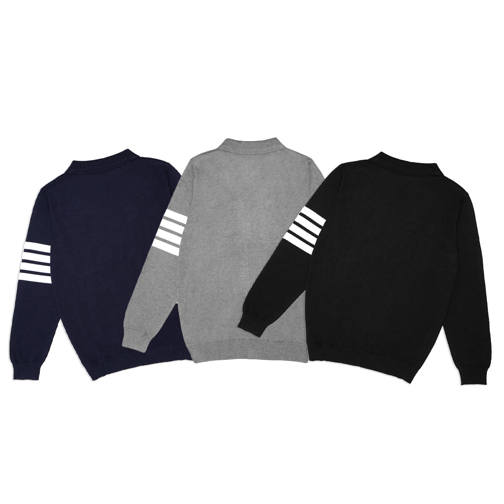 TBN Bar Stripes Long Sleeve Polo Shirt