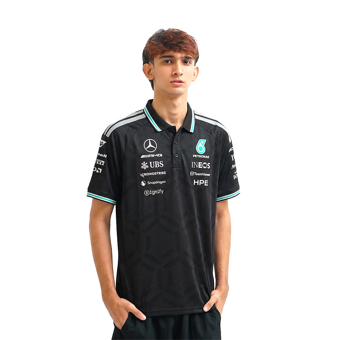 ADD X Mercedes AMG Petronas F1 Team Shoulder Stripes Polo Shirt