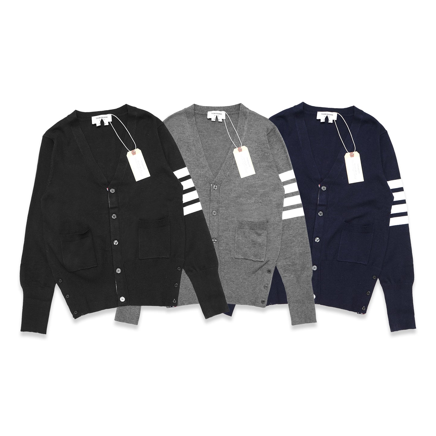 TBN Bar Stripe V-Neck Knitted Cardigan