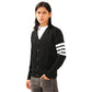 TBN Bar Stripe V-Neck Knitted Cardigan