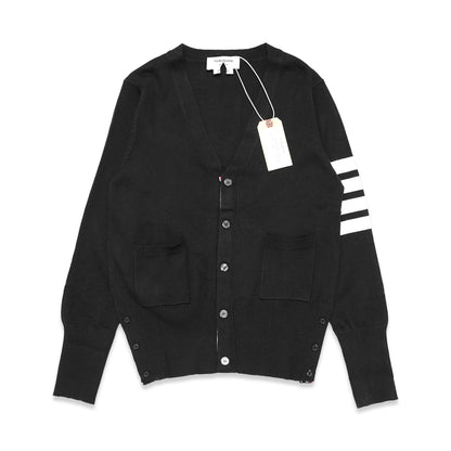 TBN Bar Stripe V-Neck Knitted Cardigan