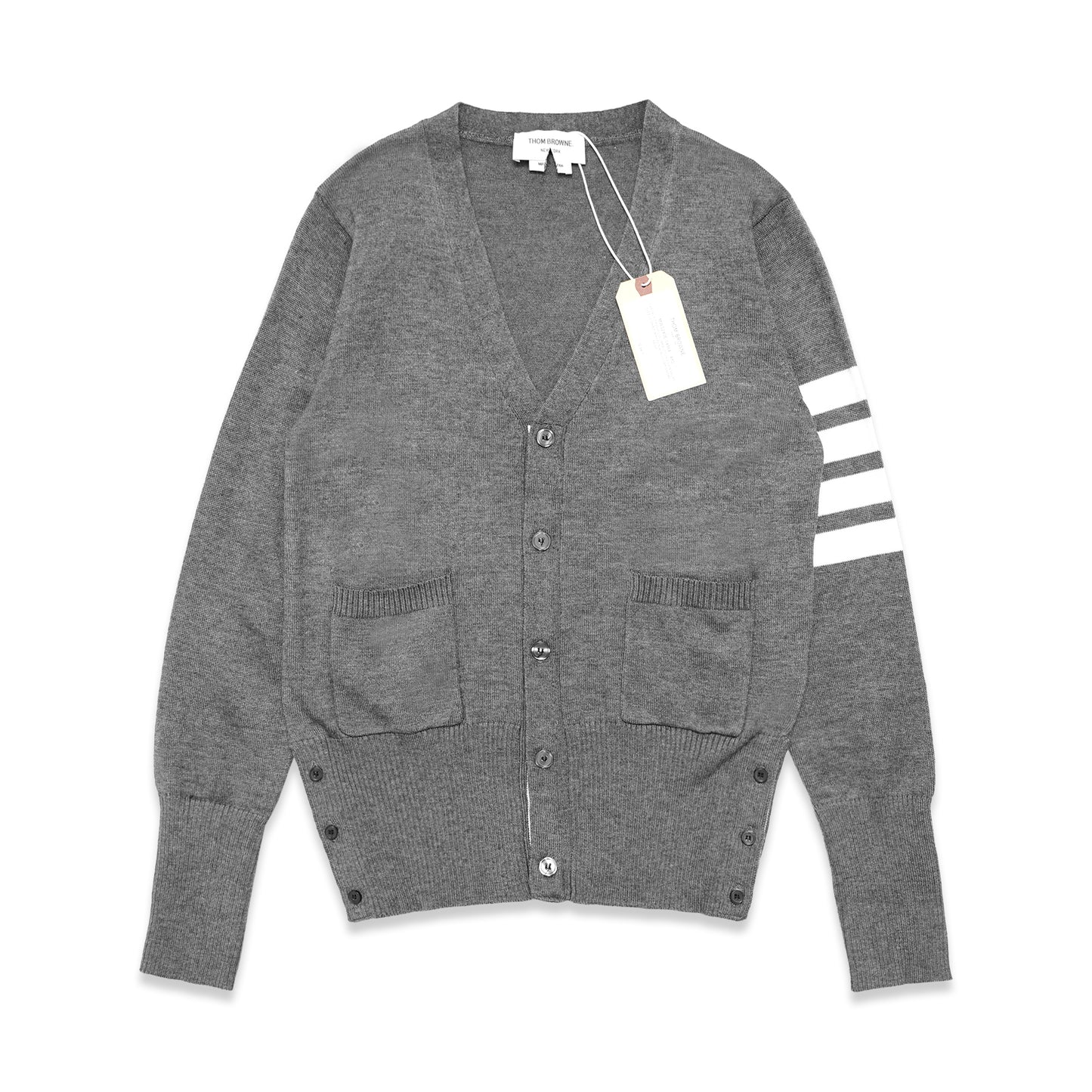 TBN Bar Stripe V-Neck Knitted Cardigan