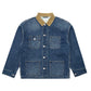 FOLX Corduroy Collar Washed Denim Jacket