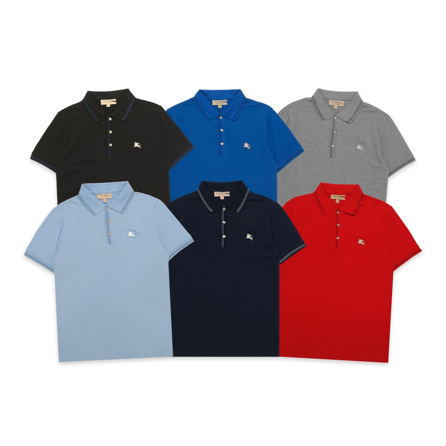 BRBRY Metal Knight Logo Pique Polo Shirt