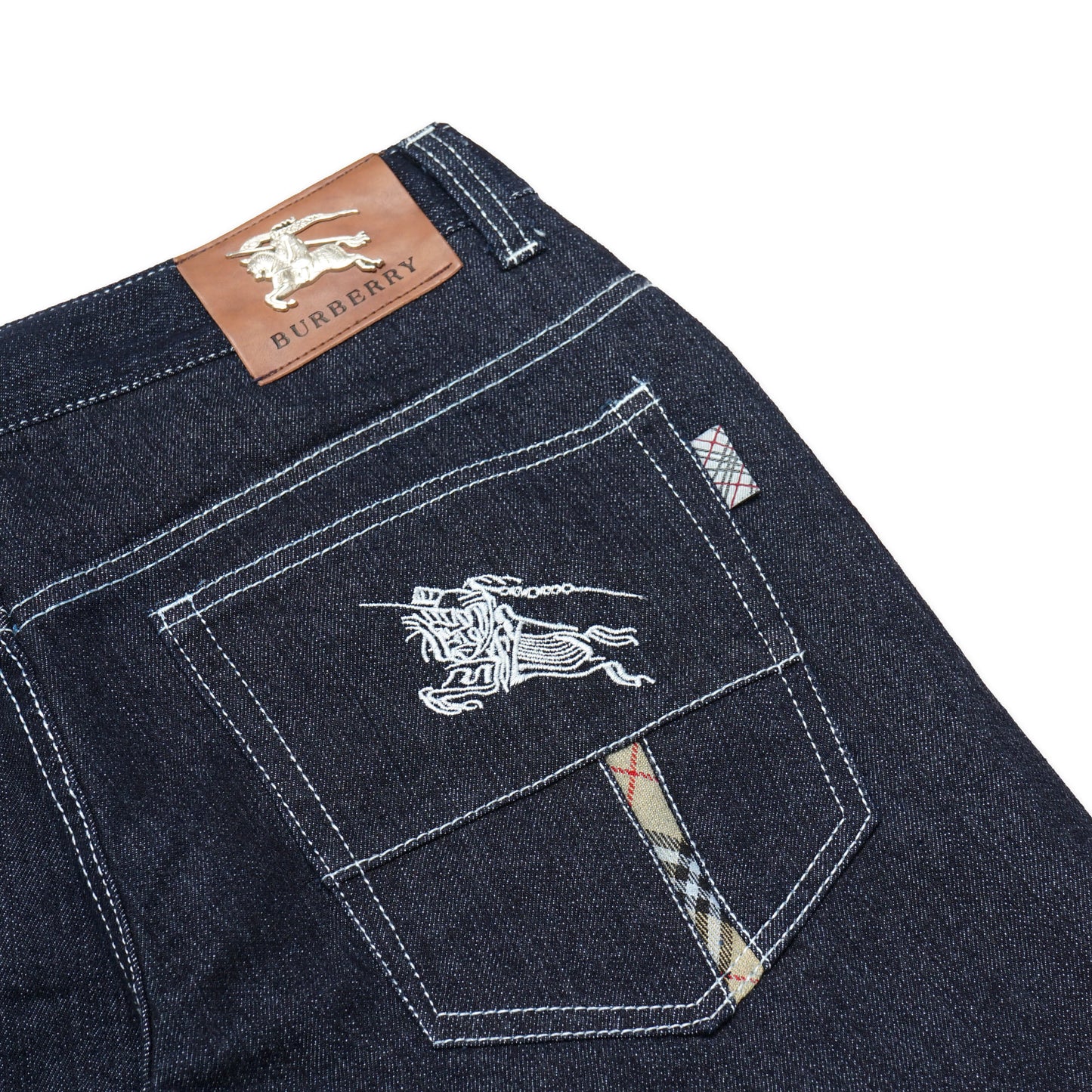 BRBRY Regular Fit Back Logo Denim Jeans