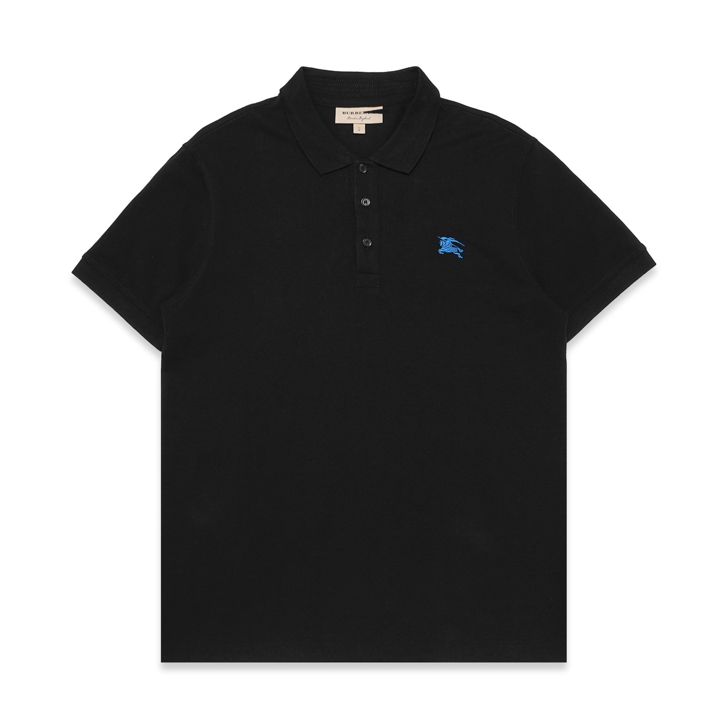 BRBRY Blue Equestrian Logo Pique Polo Shirt