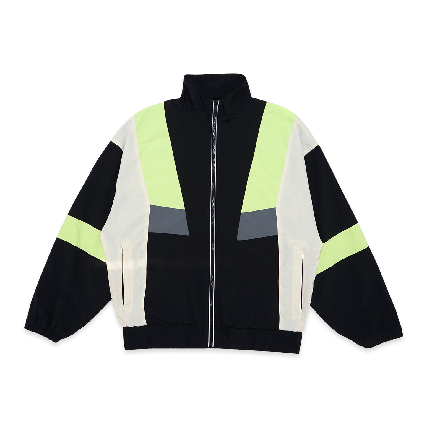 ZRA Color-Block Reflective Logo Windbreaker Jacket