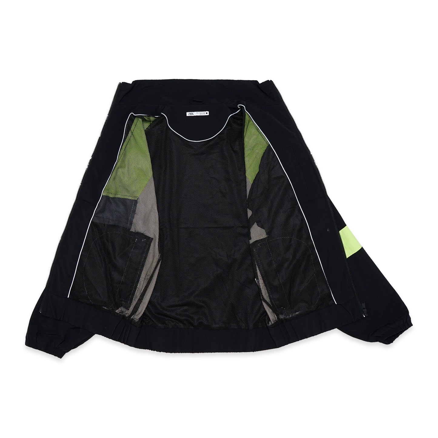 ZRA Color-Block Reflective Logo Windbreaker Jacket