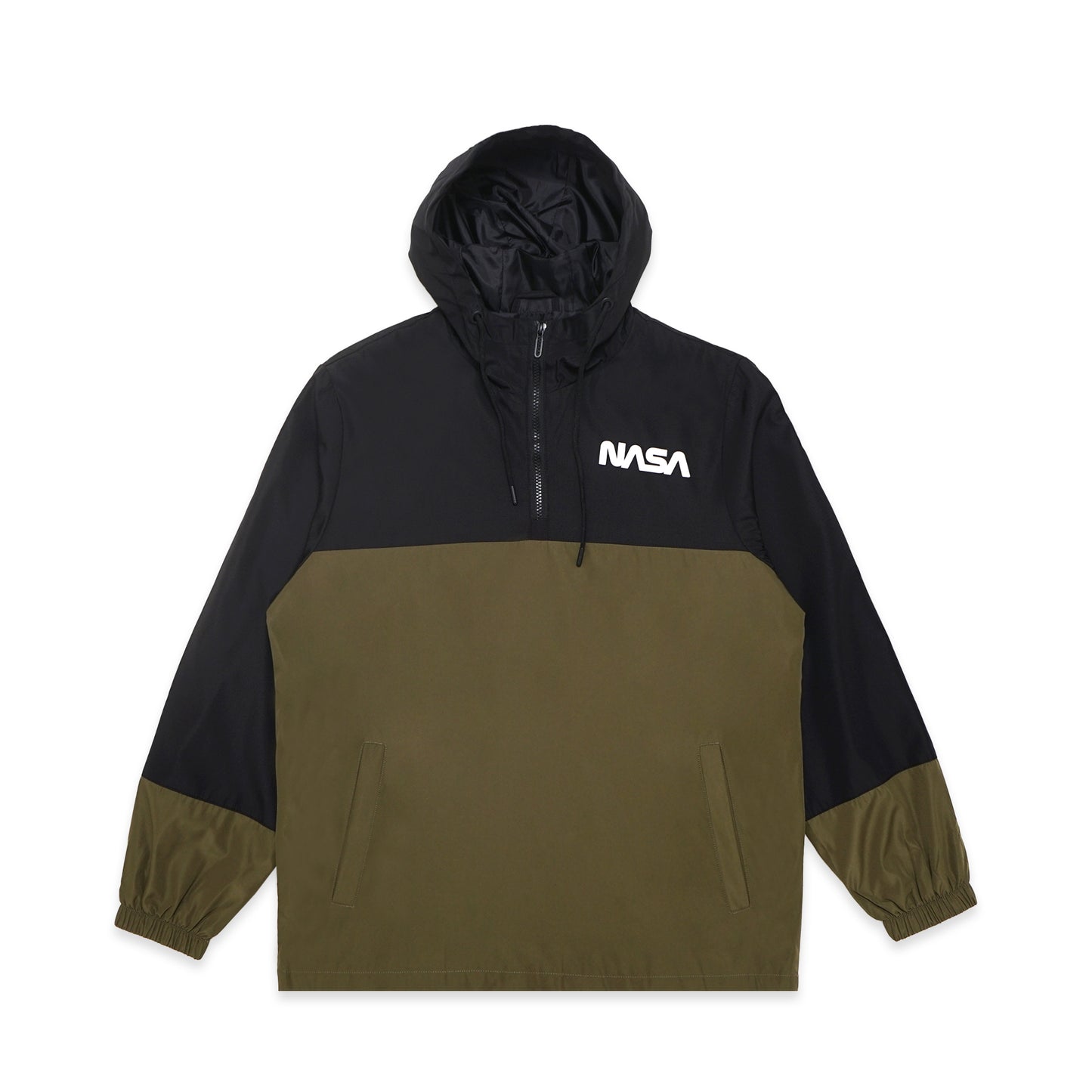 Shein X NASA Color-Block Half-Zip Hooded Jacket