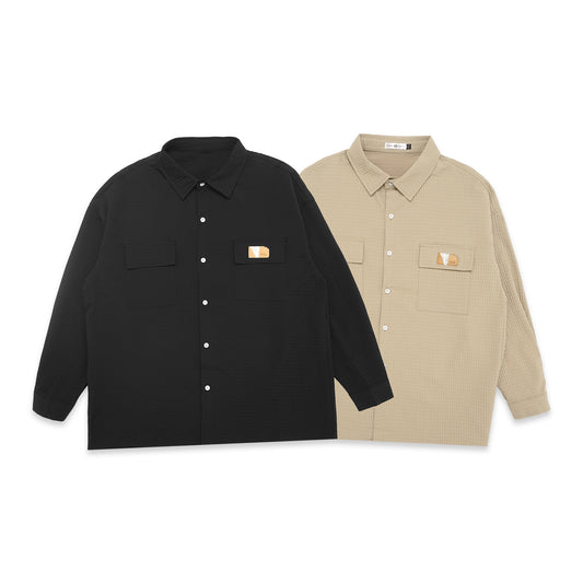 Onward Kashiyama Square Pattern Long Sleeve Shirt