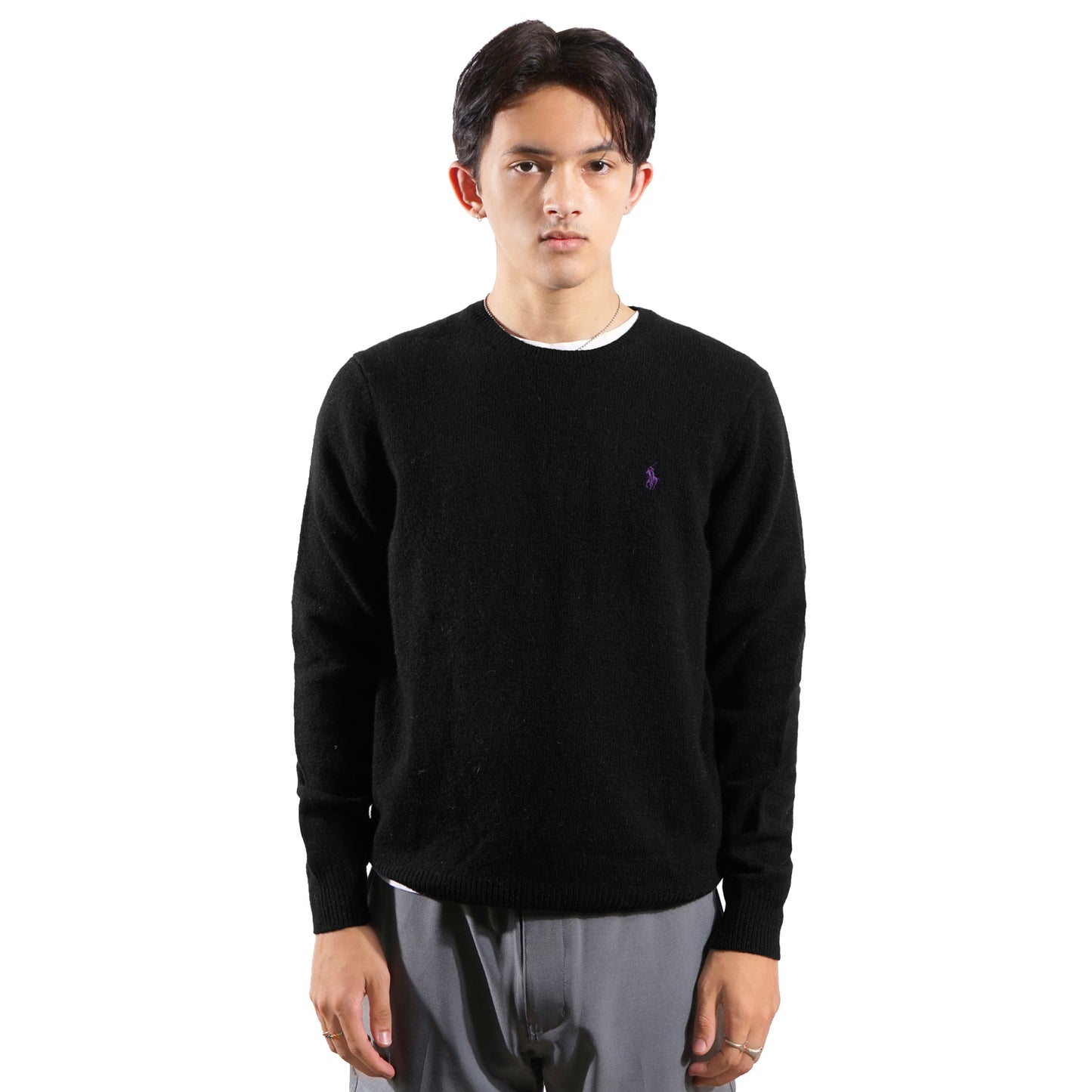 PRL Casual Logo Wool Knit Sweater