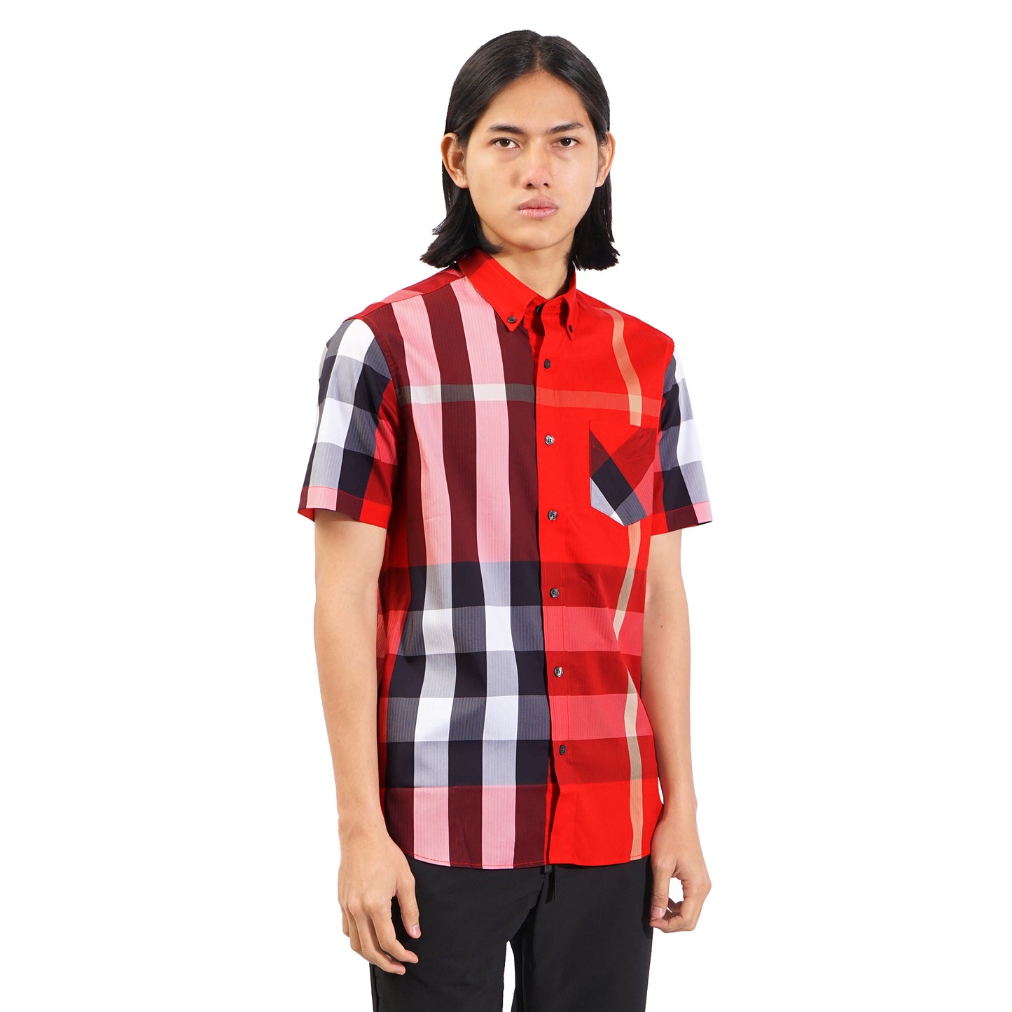 BRBRY Checkered Poplin Short Sleeve Shirt