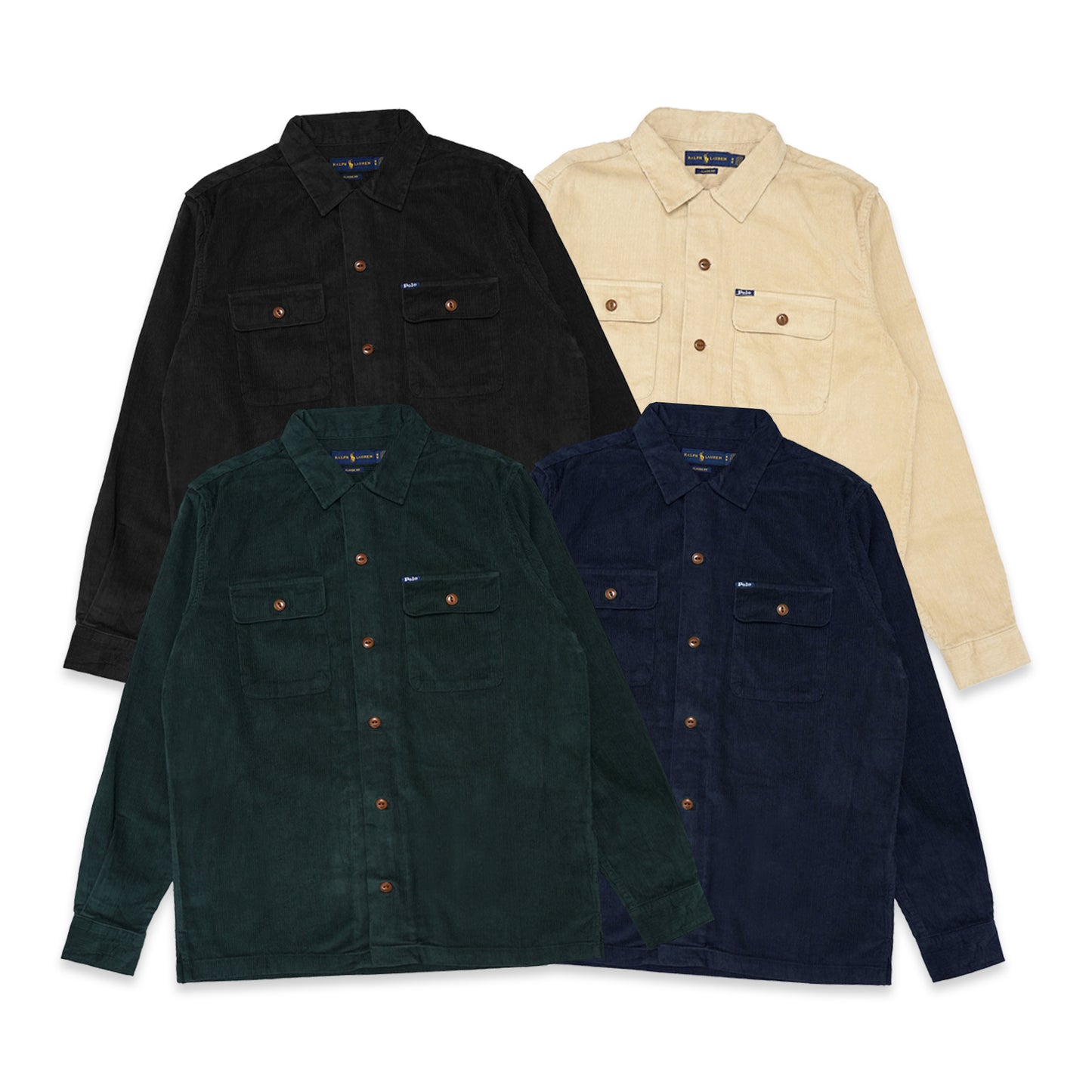 RLR Classic Fit Pocket Corduroy Long Sleeve Shirt