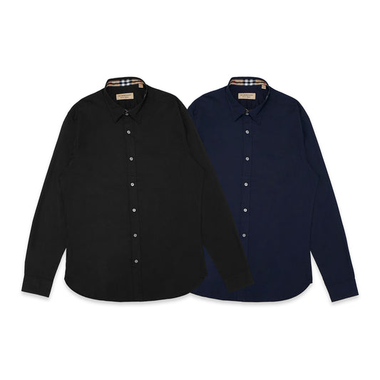 BRBRY Tonal Logo Poplin Long Sleeve Shirt