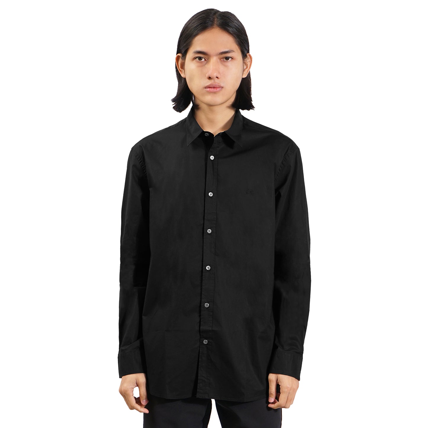 BRBRY Tonal Logo Poplin Long Sleeve Shirt