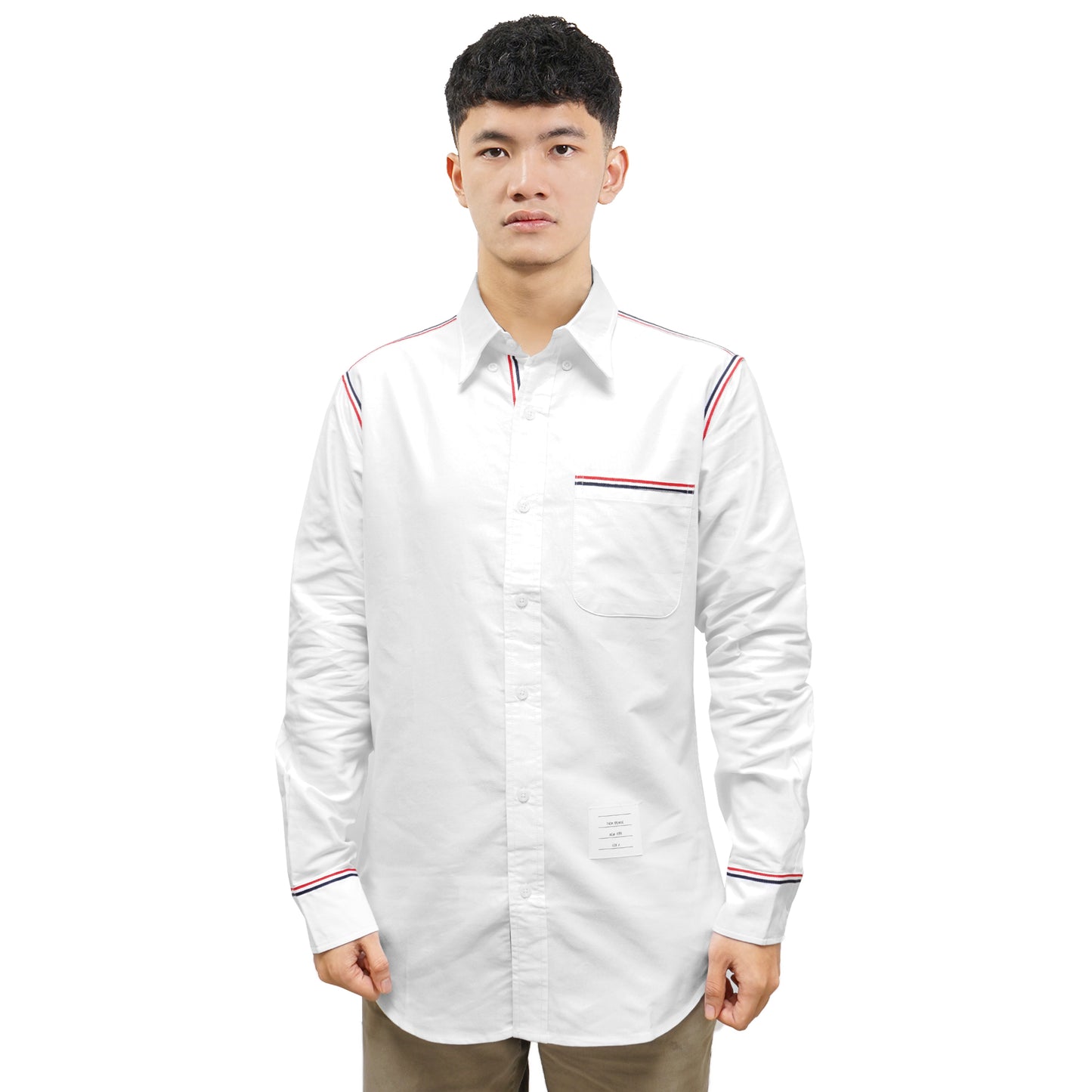 TBN Oxford Grosgrain Framing Long Sleeve Shirt