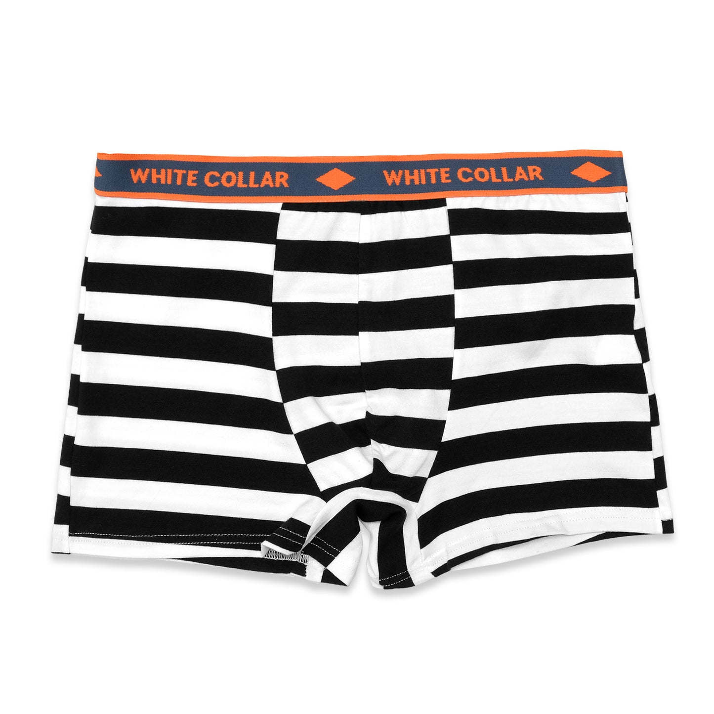 White Collar Striped Boxer Briefs