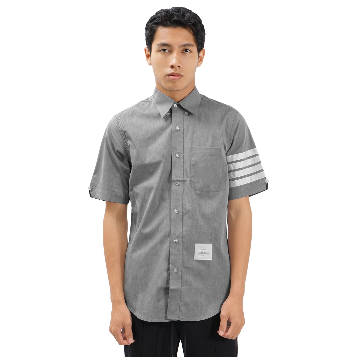 TBN Poplin Bar Stripes Short Sleeve Shirt