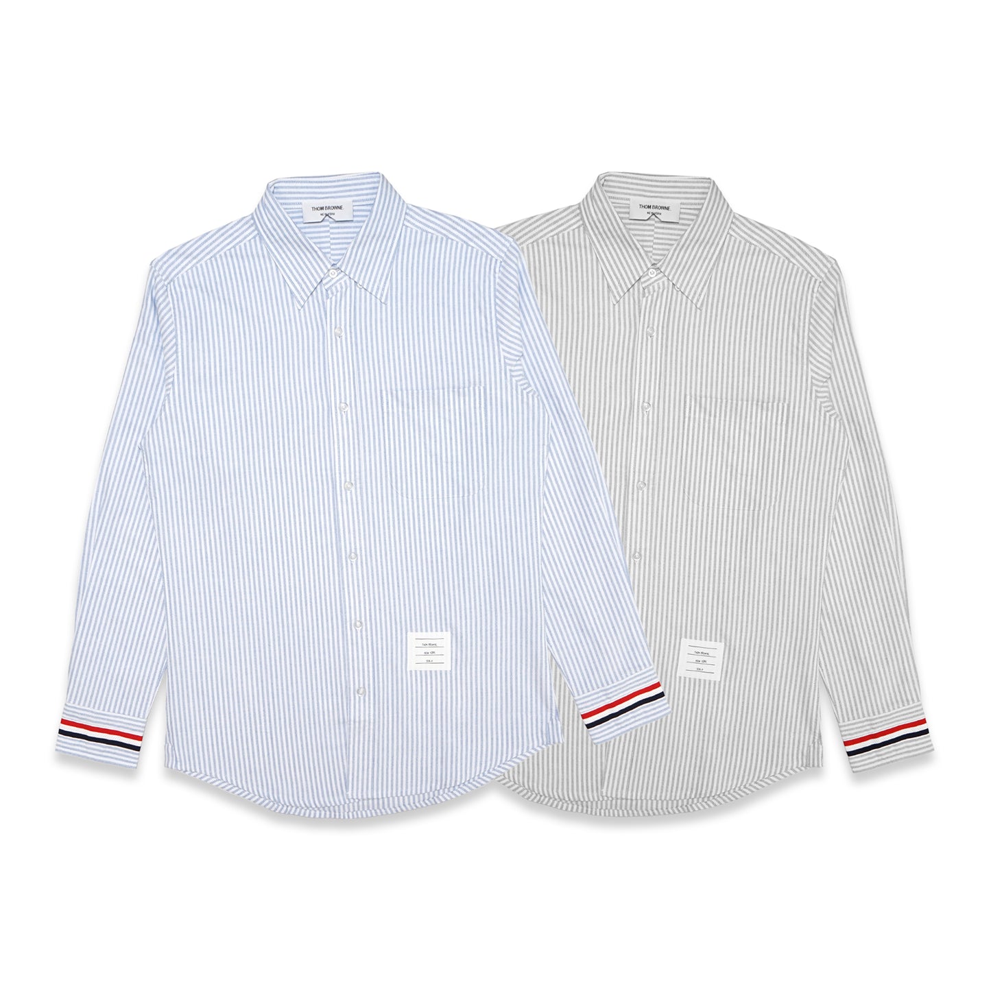 TBN Oxford Tricolor Cuff Striped Long Sleeve Shirt