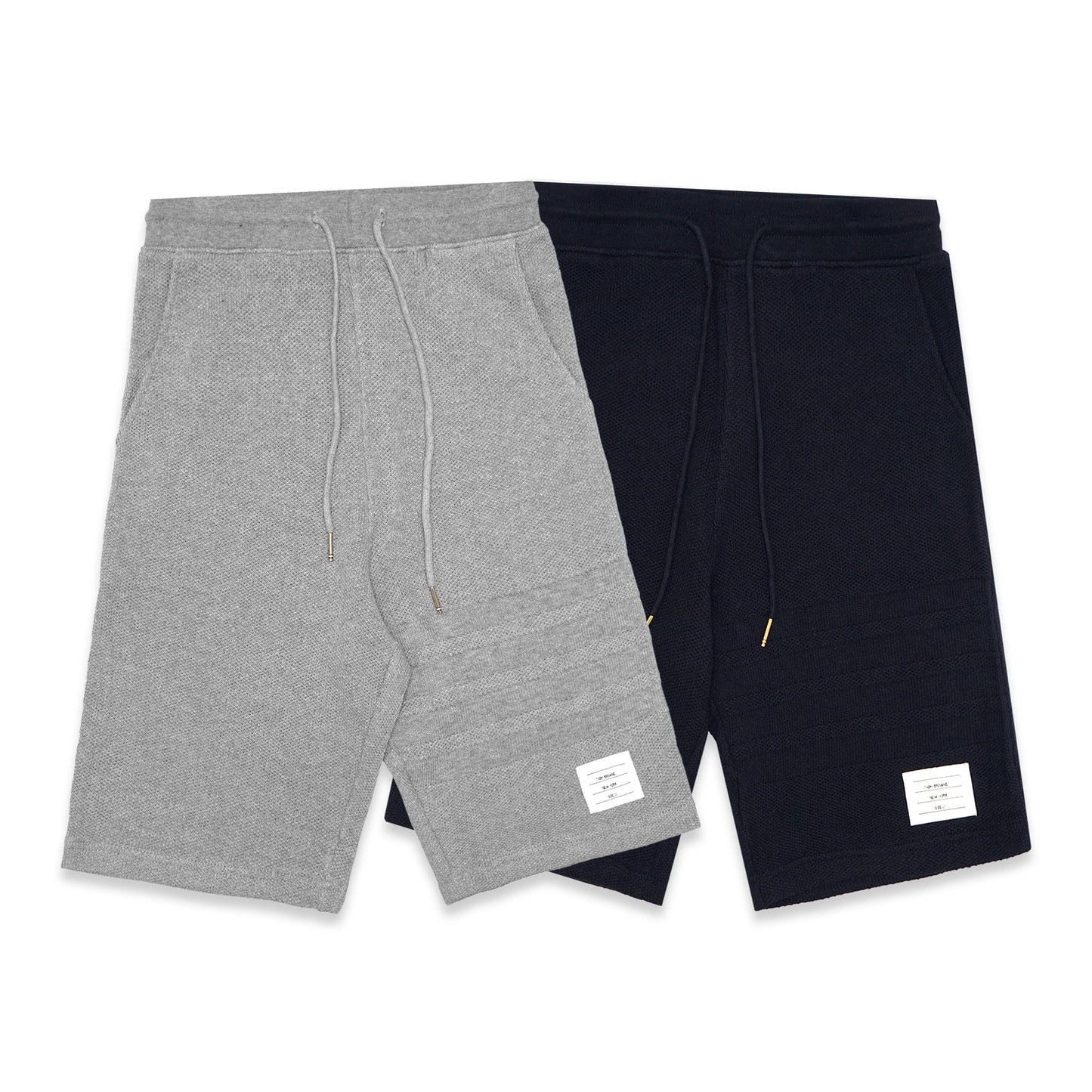 TBN Tonal Bar Stripes Knitted Sweat Shorts