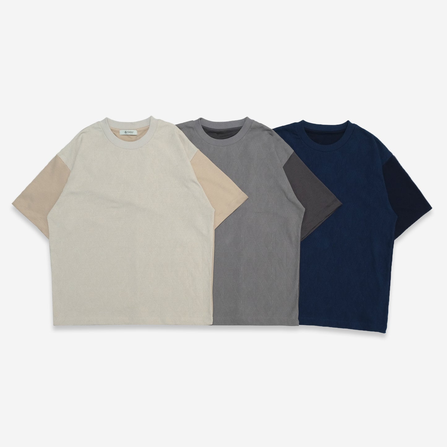 Nano Universe Two-Tone Fabric T-Shirt