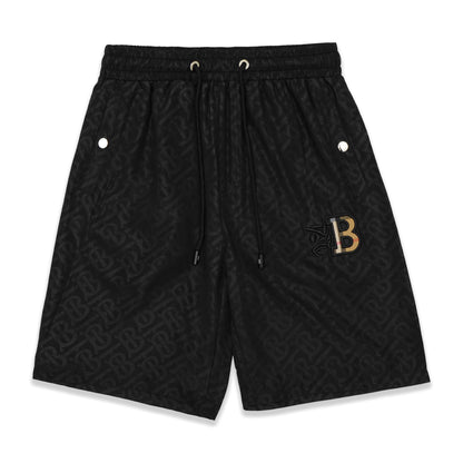 BRBRY Horse Logo Patterned Polyester Shorts