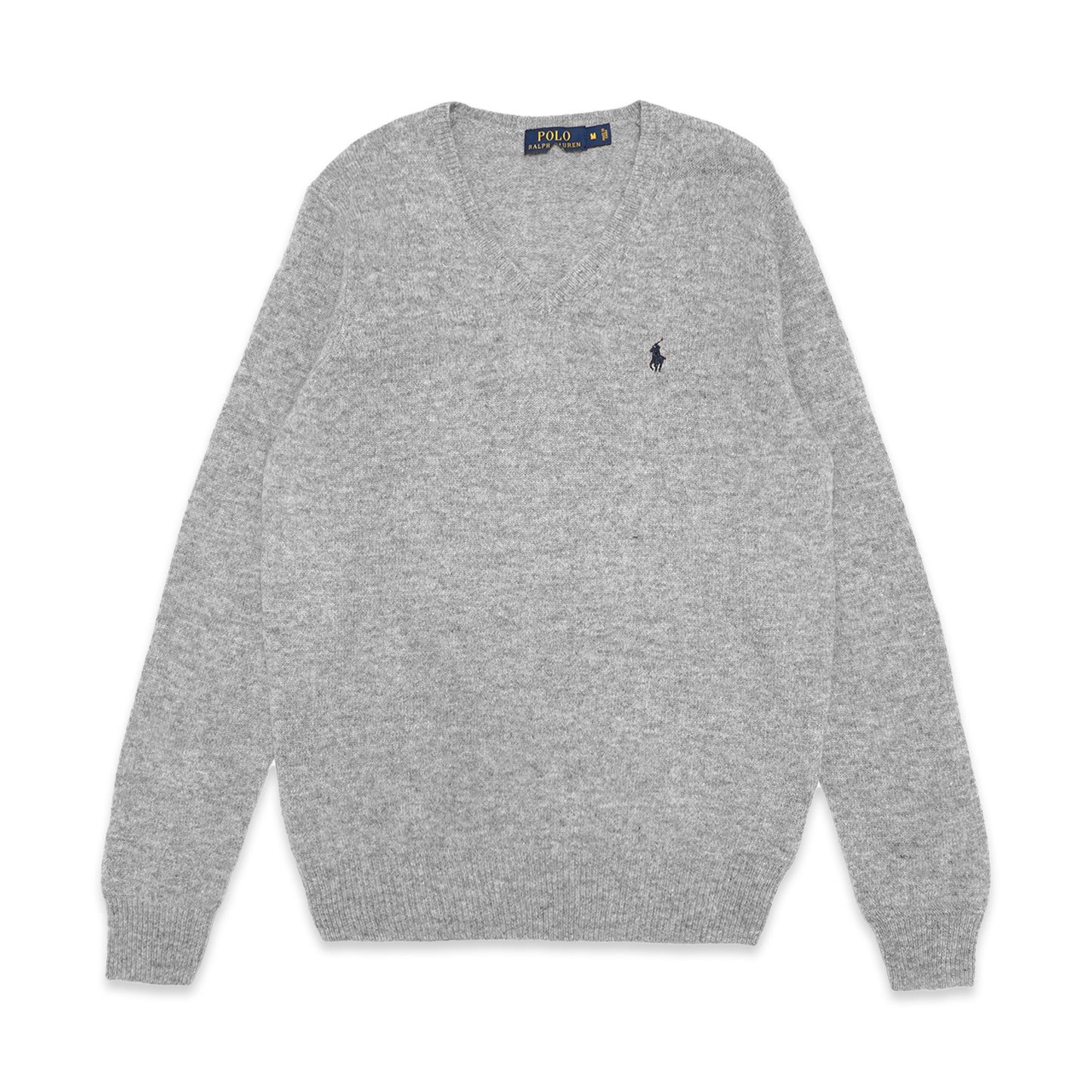 PRL Casual Logo V-Neck Wool Knit Sweater