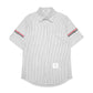 TBN Oxford Grosgrain Armband Striped Short Sleeve Shirt