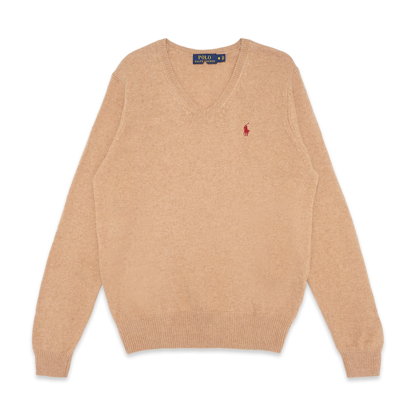 PRL Casual Logo V-Neck Wool Knit Sweater