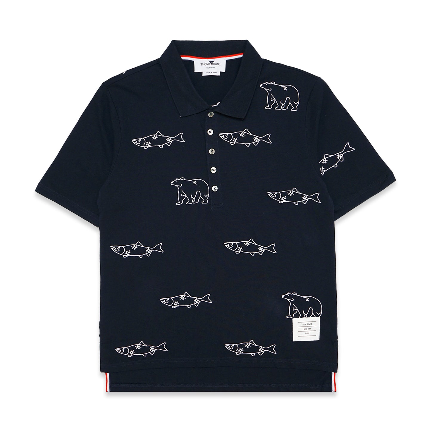 TBN Bear Fish Embroidered Polo Shirt