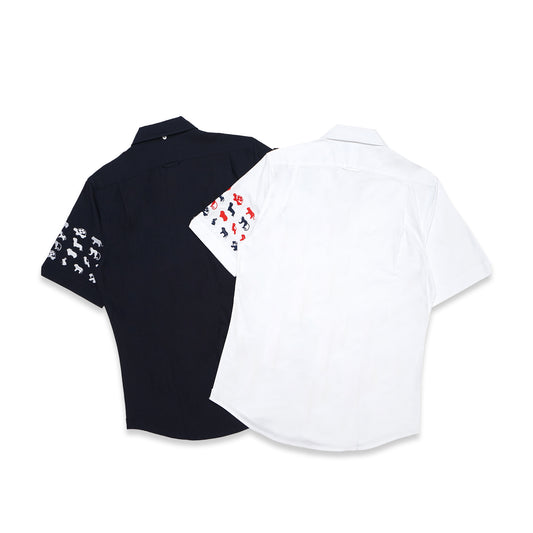 TBN Oxford Animal Icon Bar Short Sleeve Shirt