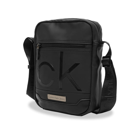 CK Bottom Plate Striped Rubber Logo Reporter Bag