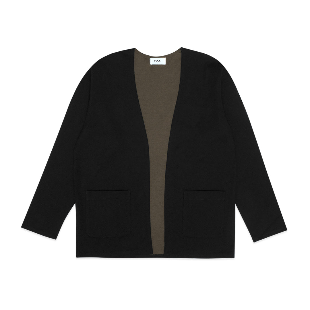 FOLX Contrast Color Stretch Cardigan