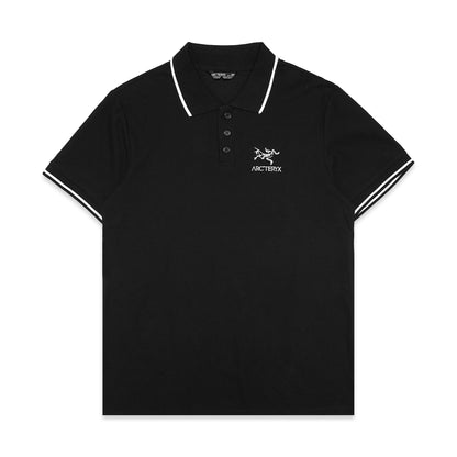 Arcteryx Striped Collar Embroidered Logo Polo Shirt