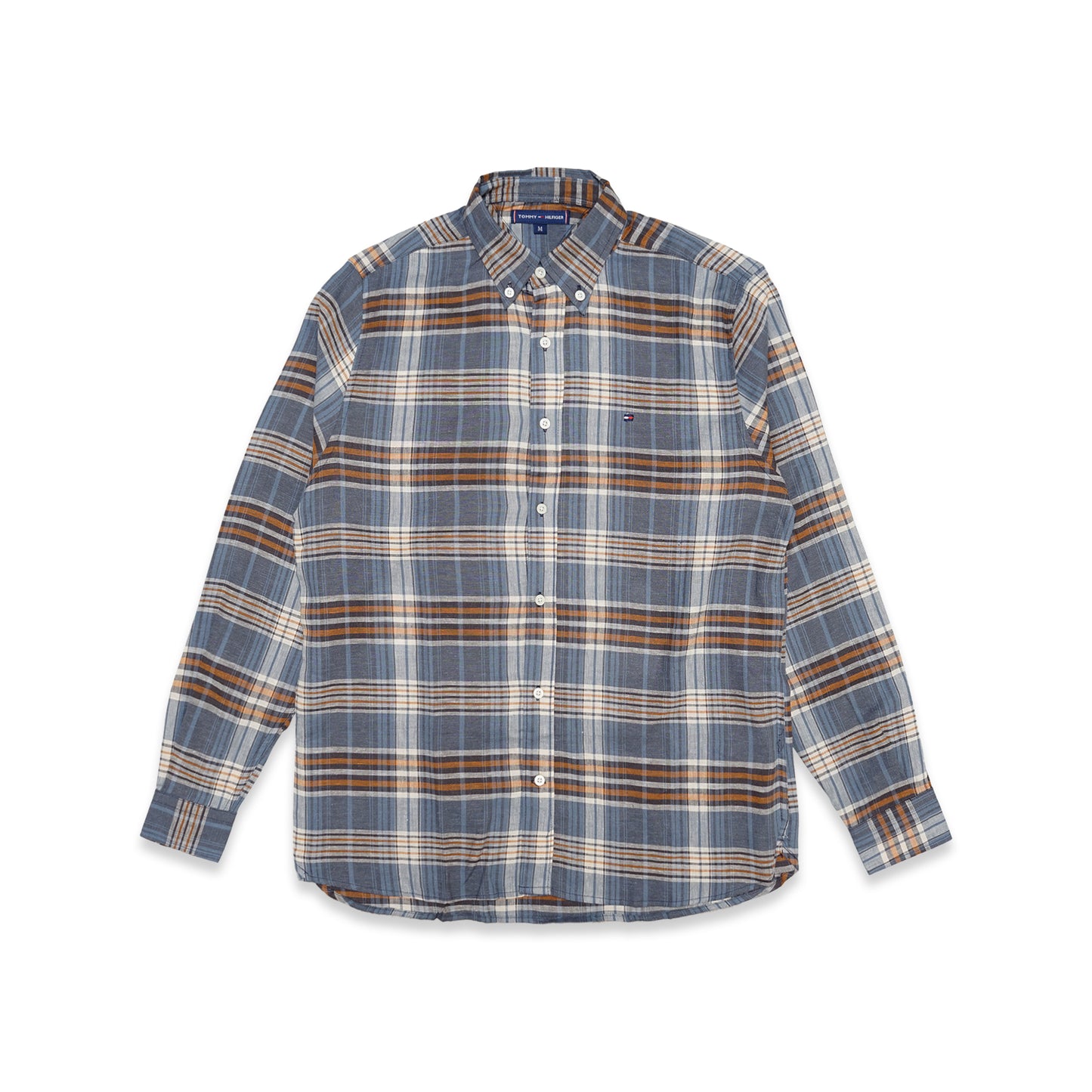 THFR Plaid Faux-Linen Regular Fit Long Sleeve Shirt