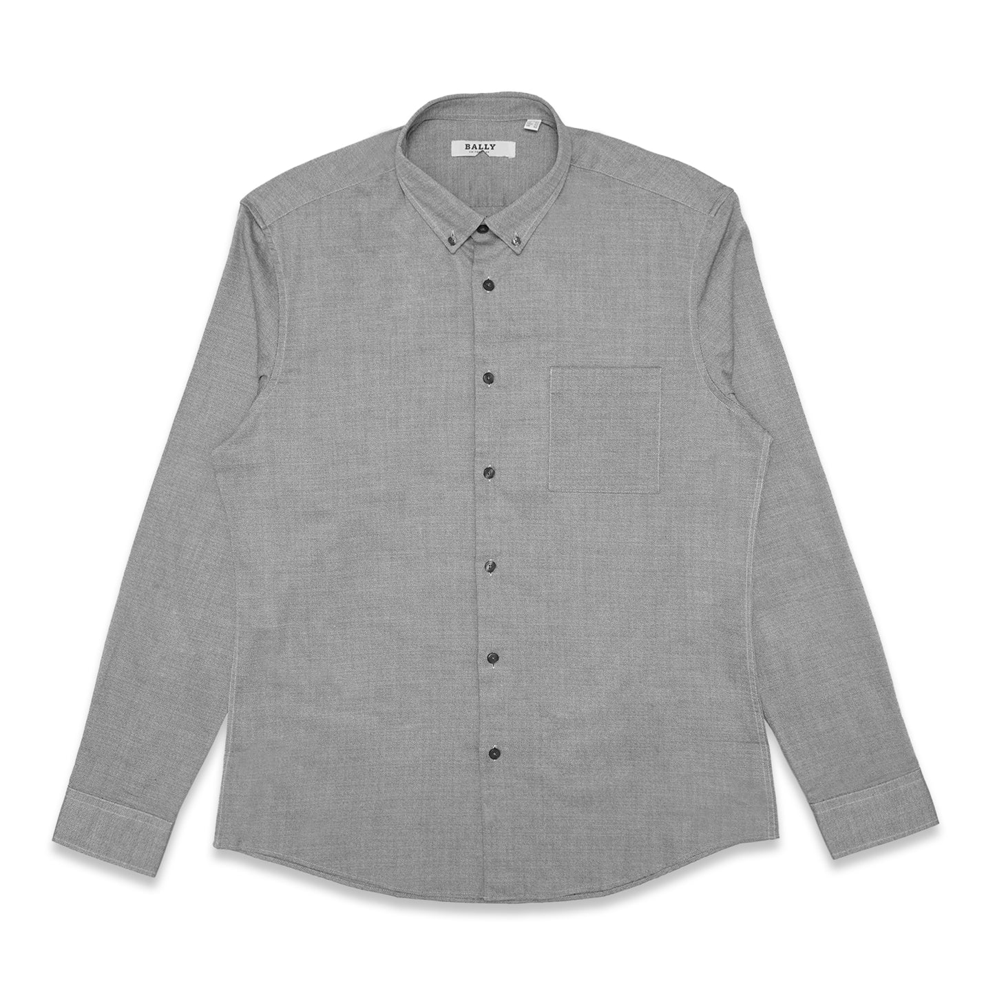 Bally Slim Fit Textured Woven Cotton Long Sleeve Shirt