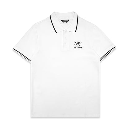Arcteryx Striped Collar Embroidered Logo Polo Shirt