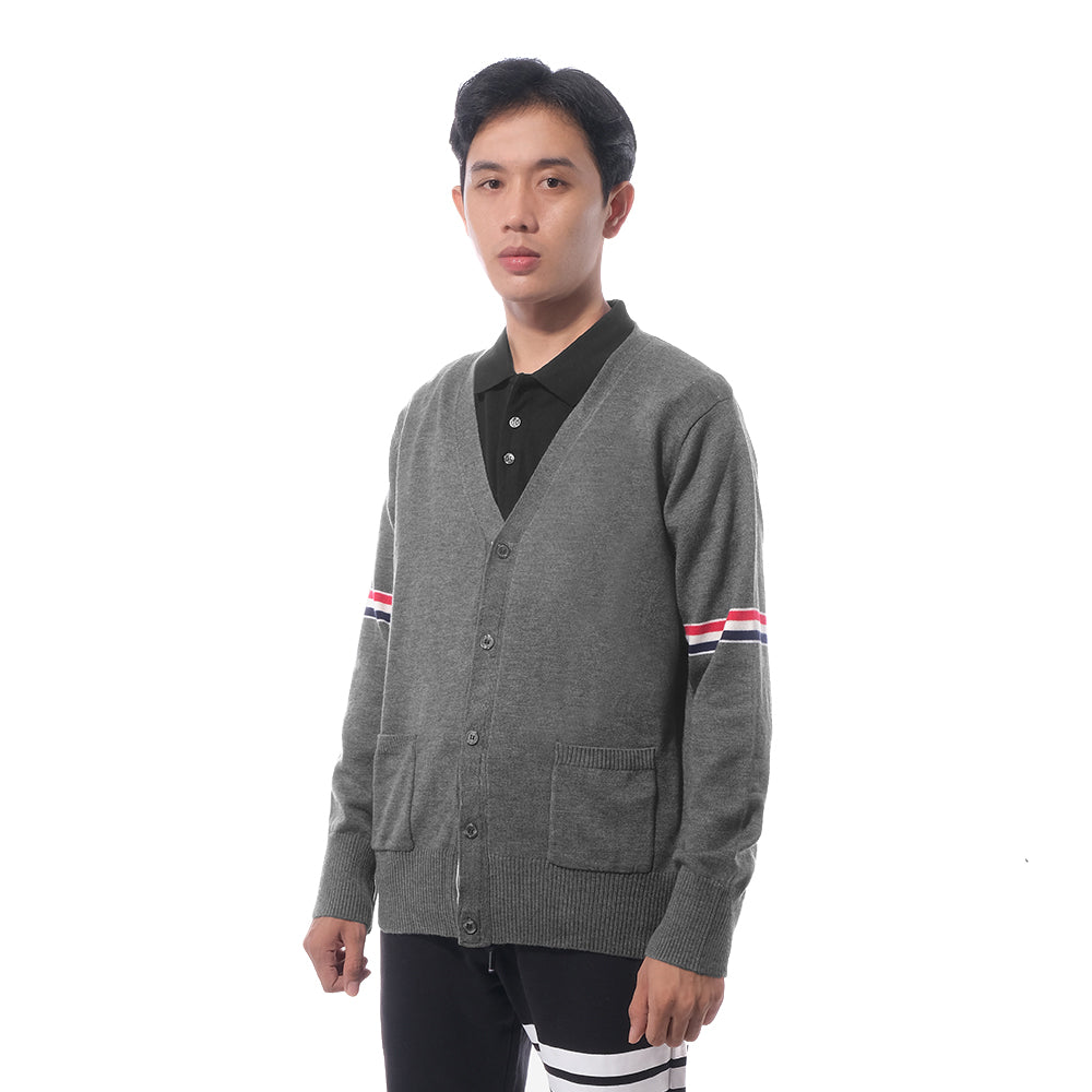 TBN Stripe Armband V-Neck Cardigan