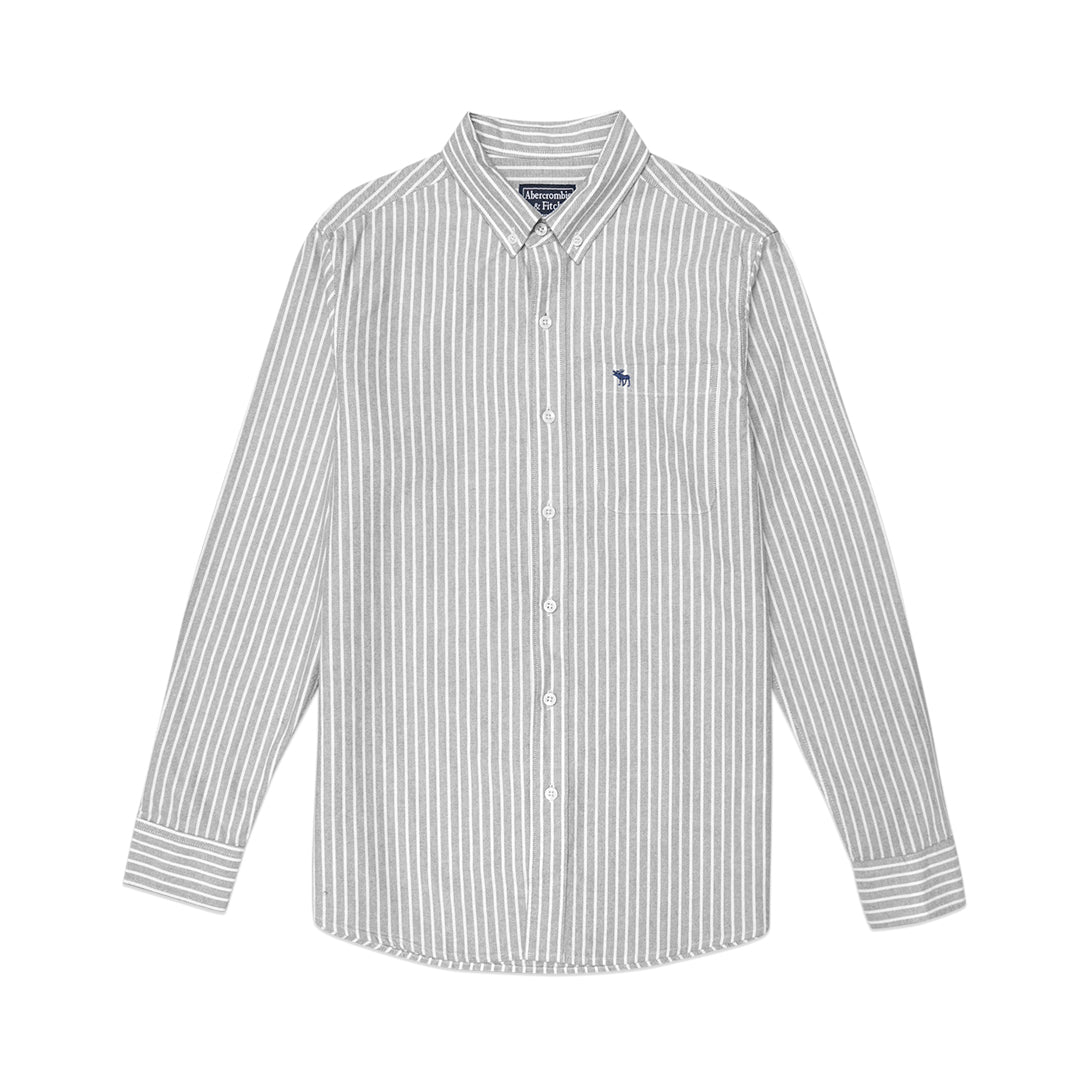 ANF Striped Oxford Long Sleeve Shirt