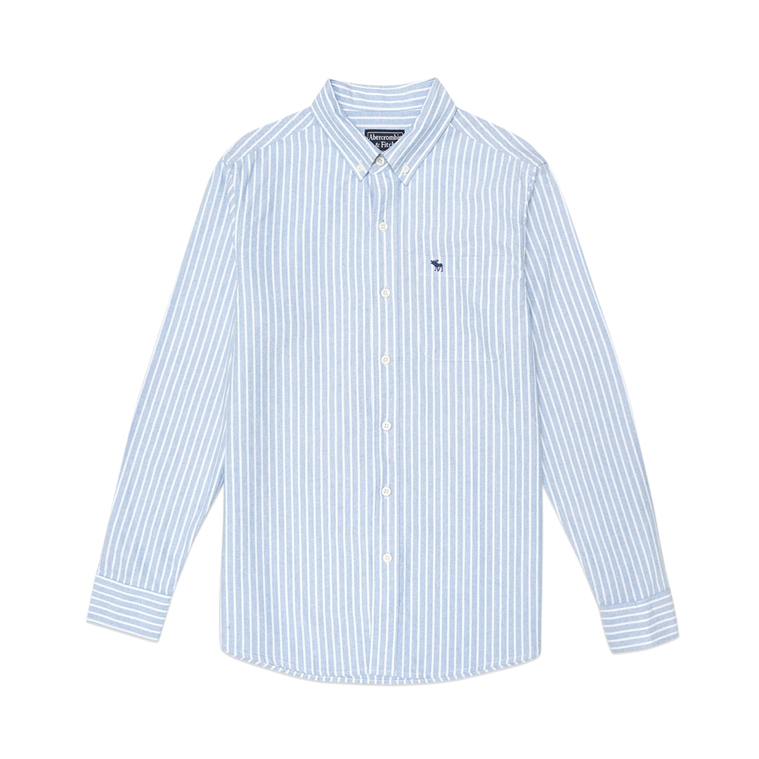 ANF Striped Oxford Long Sleeve Shirt