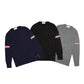 TBN Milano Stitch Stripe Armband Pullover Crewneck Sweater