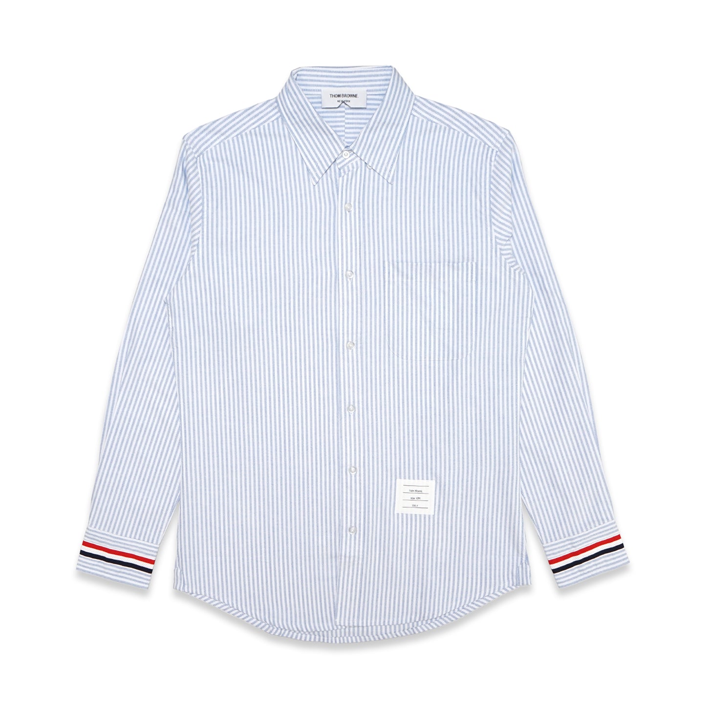 TBN Oxford Tricolor Cuff Striped Long Sleeve Shirt