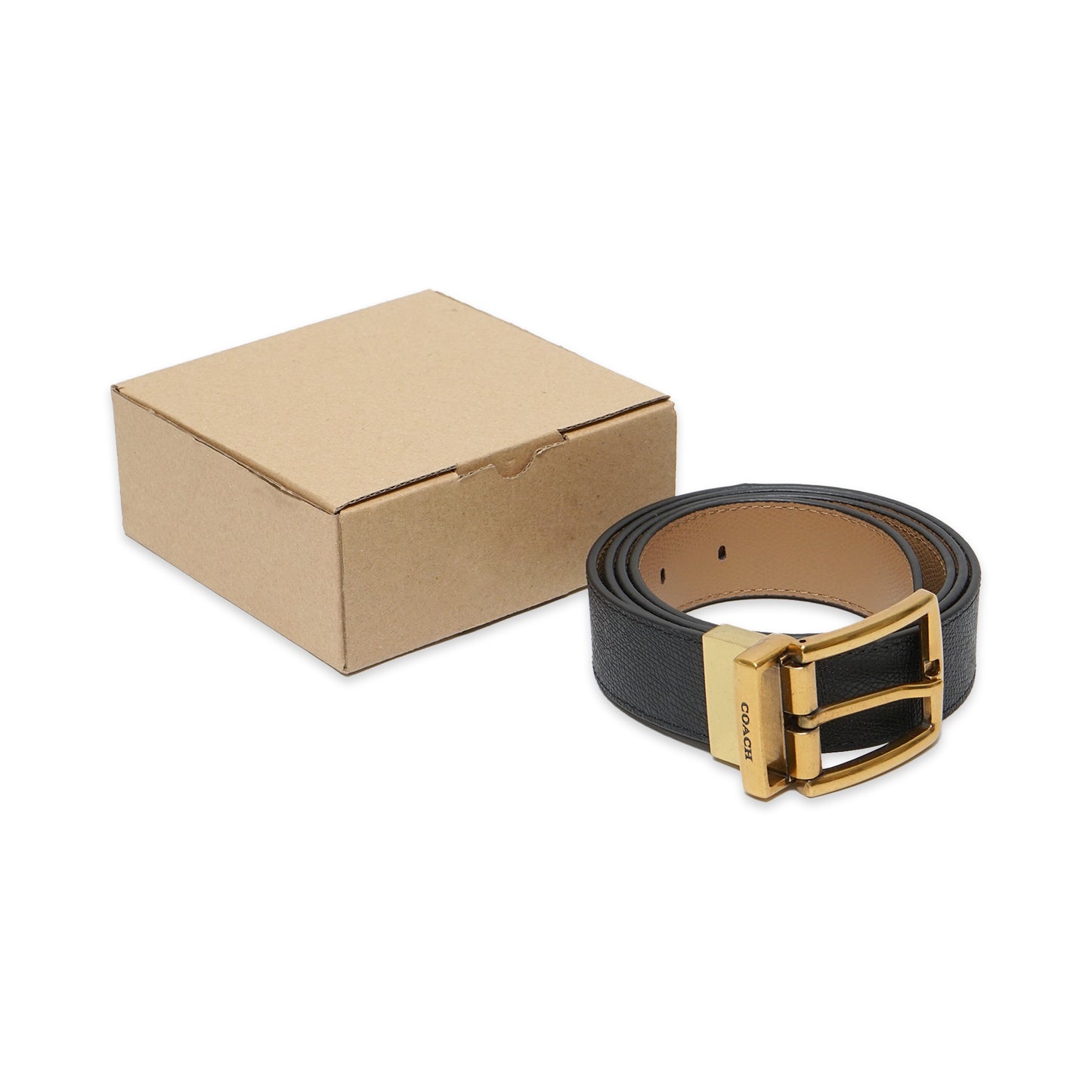 CCH Golden Square Pin Buckle Leather Belt