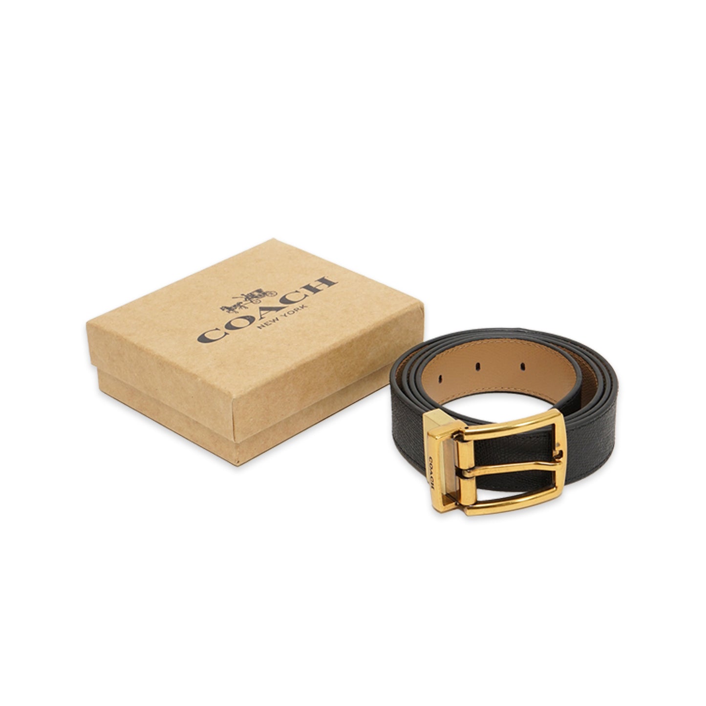 CCH Golden Square Pin Buckle Leather Belt