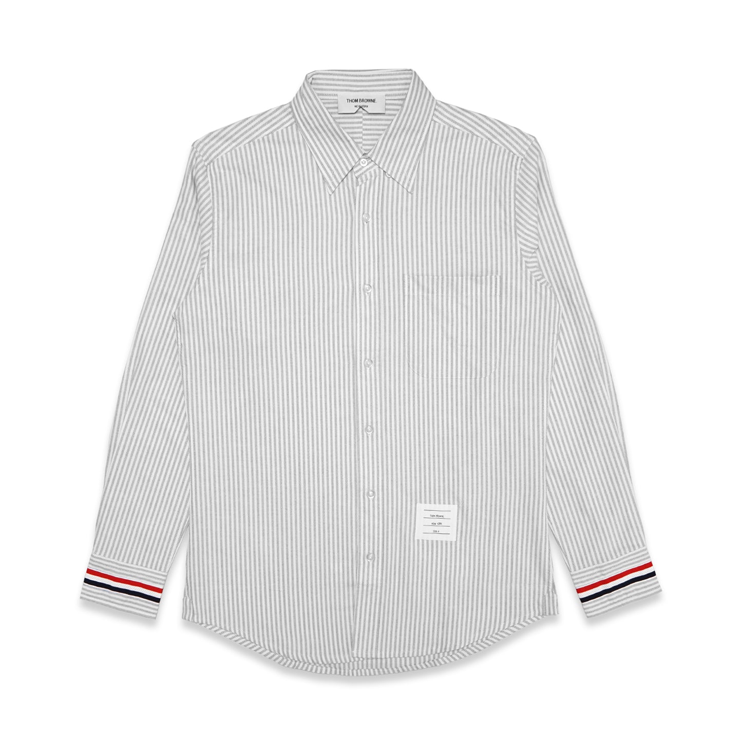 TBN Oxford Tricolor Cuff Striped Long Sleeve Shirt