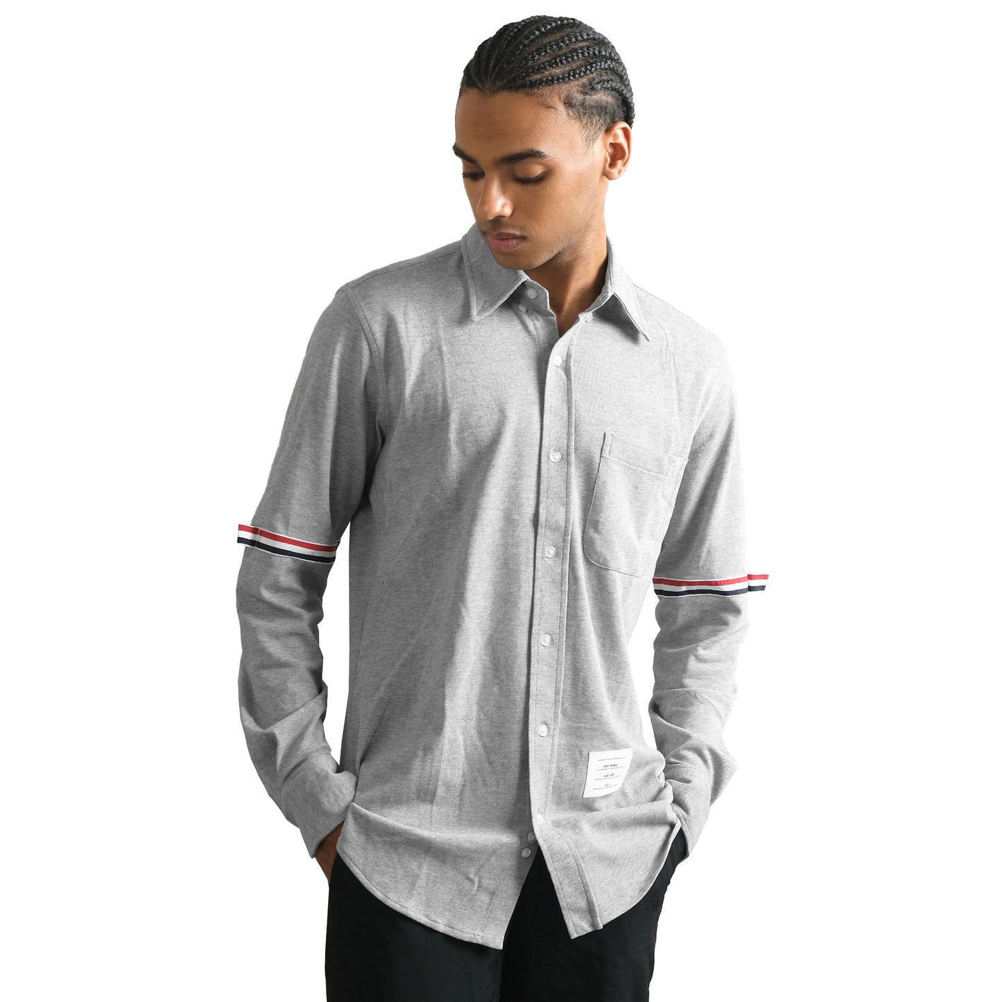 TBN Pique Grosgrain Armband Long Sleeve Shirt