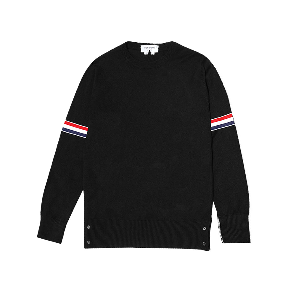 TBN Milano Stitch Stripe Armband Pullover Crewneck Sweater